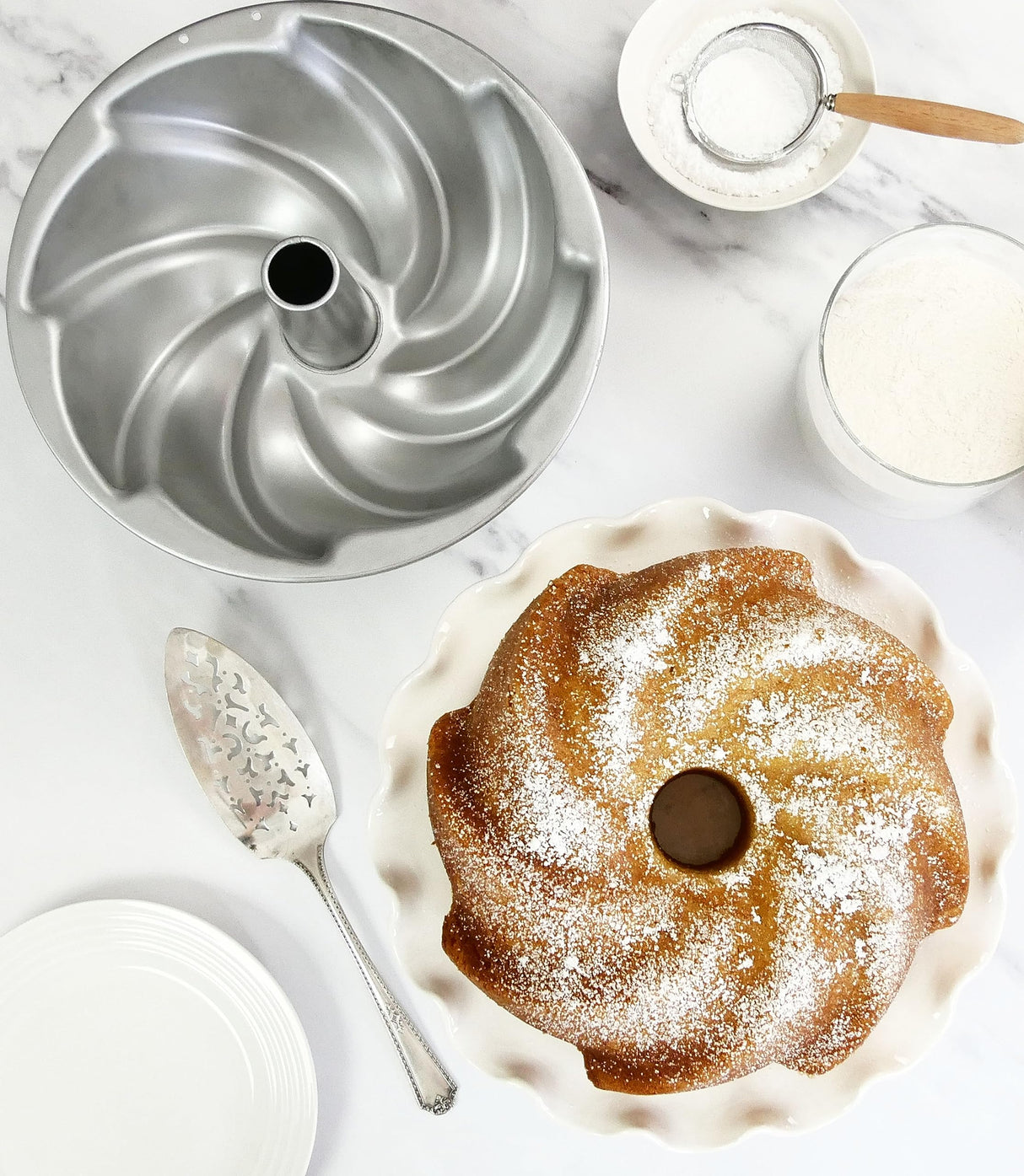 USA Pan Bakeware Nonstick Fluted Tube Cake Pan, Aluminized Steel 10-Inch