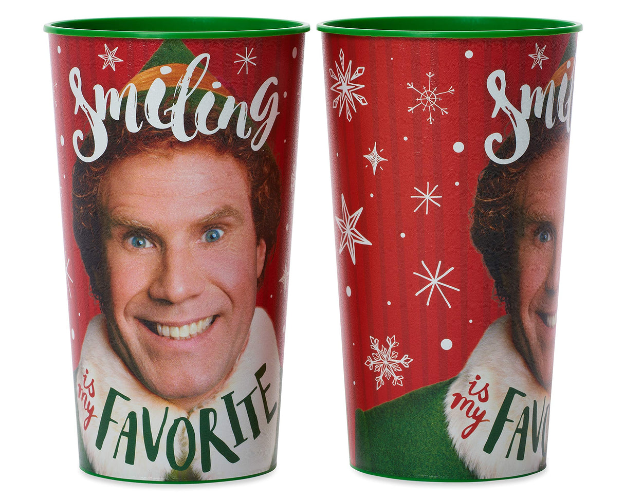 American Greetings 8-Count 16 oz. Reusable Plastic Cups, Santa and Snowman Christmas Party Supplies