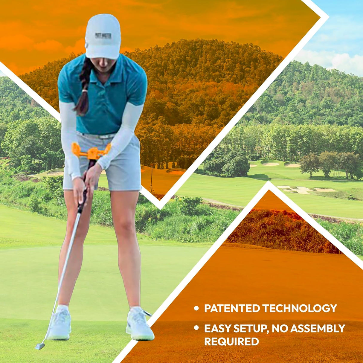 The Putt Master Golf Putting Aid Trainer, Patented Short Game Golf Swing Training for Precision and Accuracy, Made in USA by Orange Whip Golf