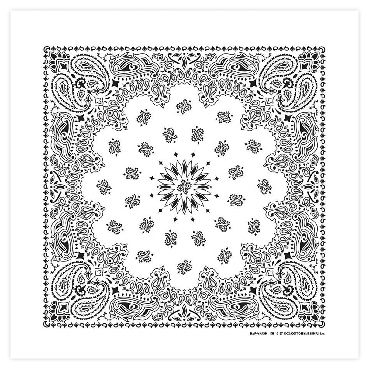 B53 100% Cotton Paisley Bandanas Made in the USA - Stylish Headband, Handkerchief, Scarf - 21 inch x 21 inch