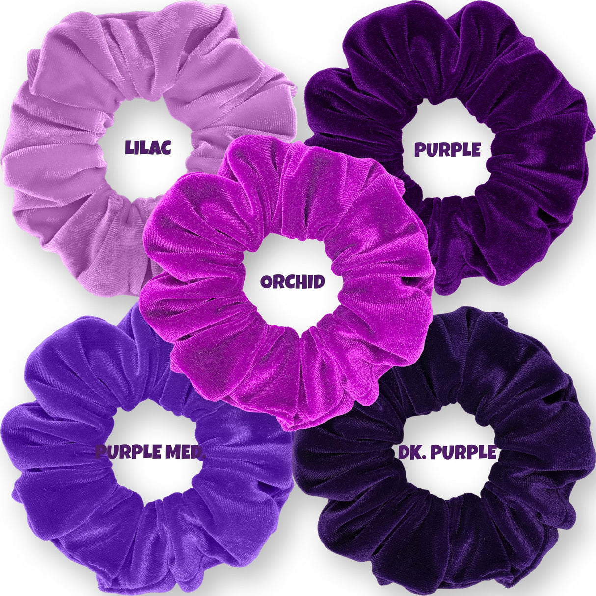 Velvet Scrunchies 5-Pack Gift Set Mini Size Premium Plush Soft Ponytail Holder Made in the USA Pine Teal Blue Aqua Jade Teal Green