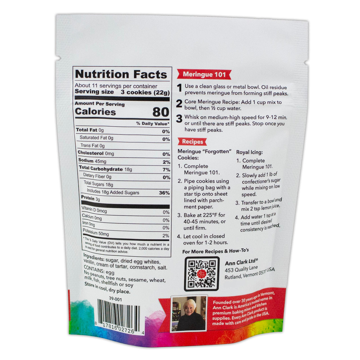 Ann Clark Premium Meringue Powder Made in USA, 8 oz