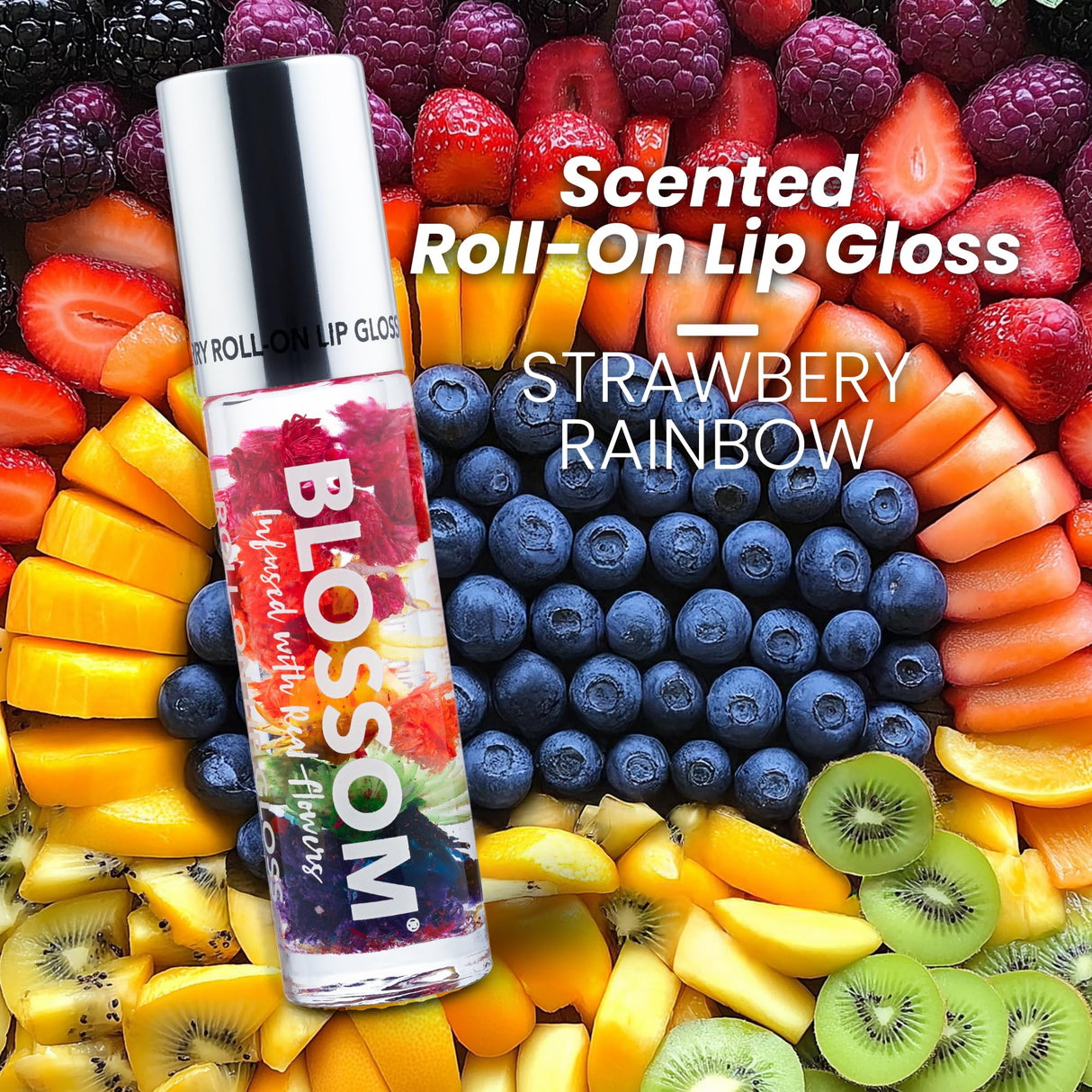 Blossom Scented Roll on Lip Gloss, Infused with Real Flowers, Made in USA, 0.20 fl. oz./5.9ml, Watermelon