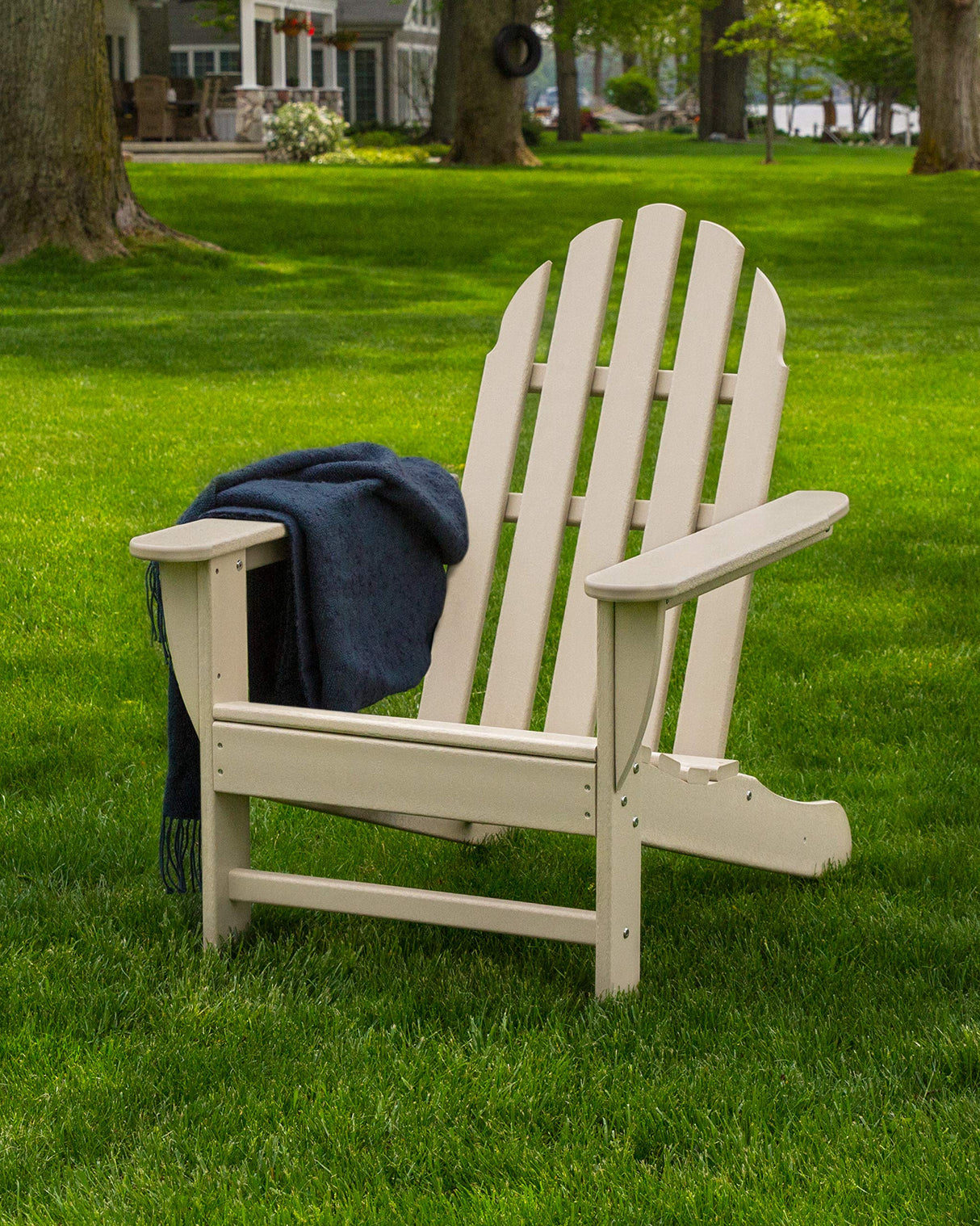 POLYWOOD AD4030PB Classic Outdoor Adirondack Chair, Pacific Blue