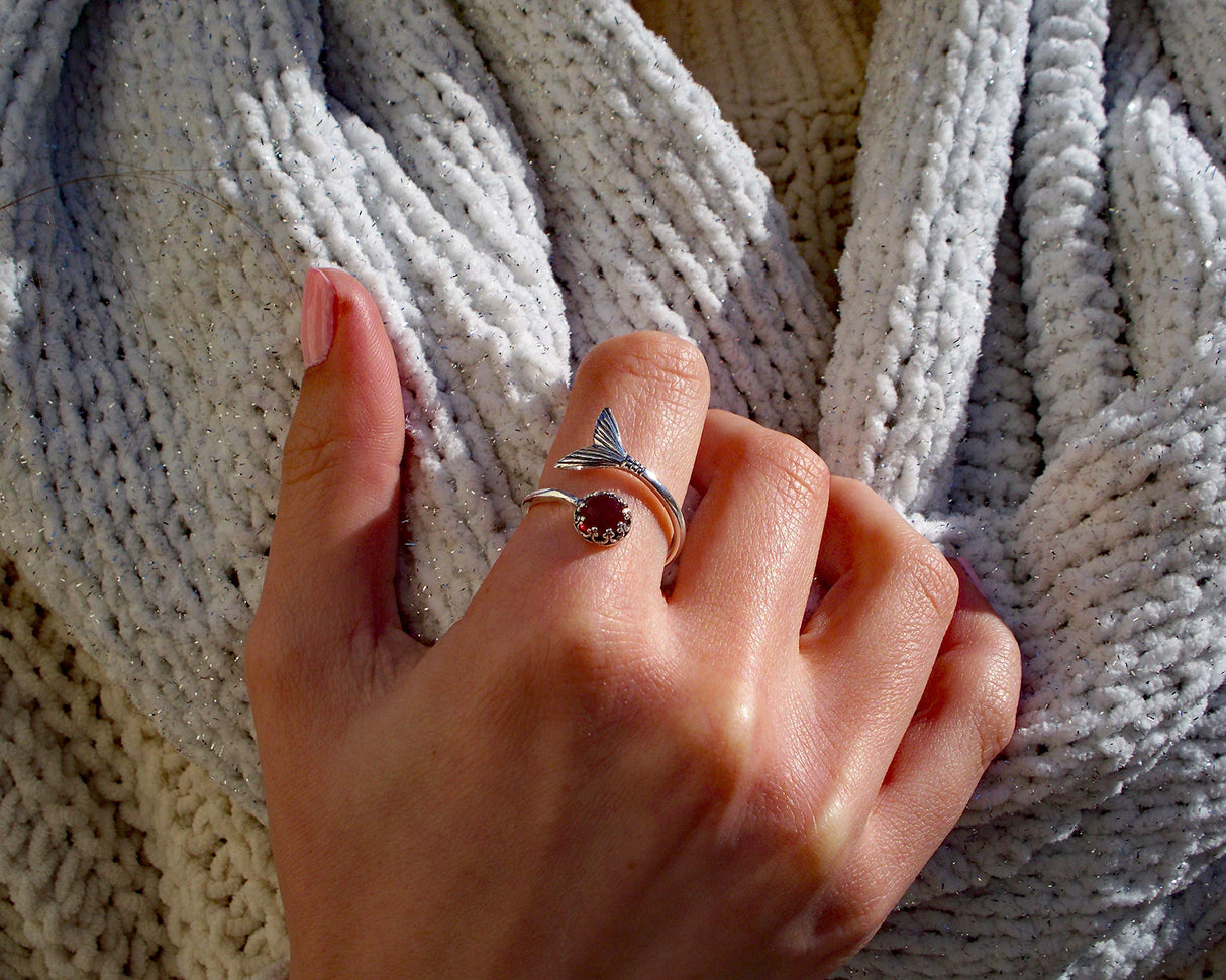 Bottled Up Designs Handmade Mermaid Adjustable Ring, Recycled Bottle Glass, Sterling Silver, Eco Friendly, Made in USA, Birthday Gifts, Mothers Day, Women, Anniversary (Mason Jar Aqua)