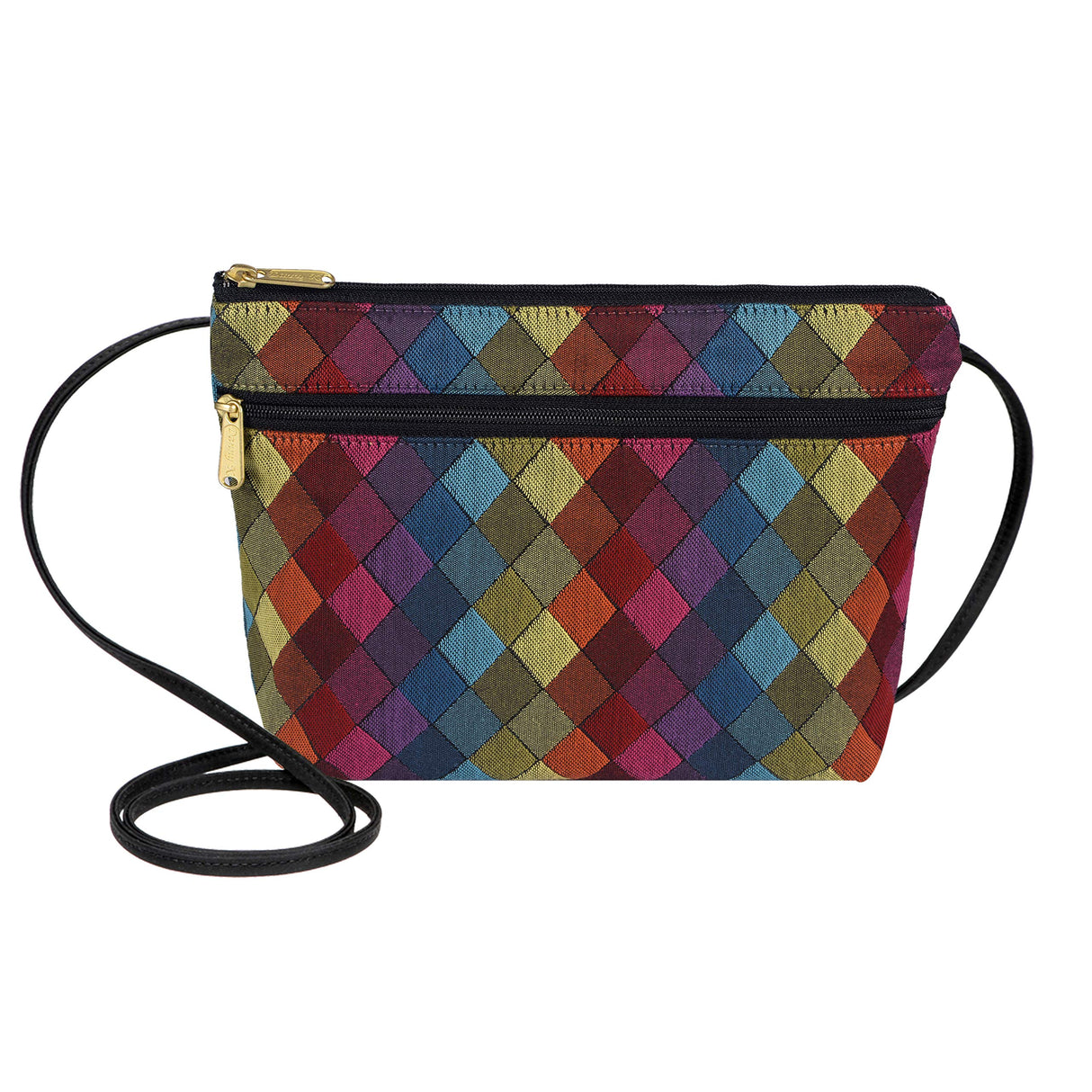 Danny K. Women's Tapestry Zipper Purse Crossbody Handbag, Adjustable Cord, Handmade in USA