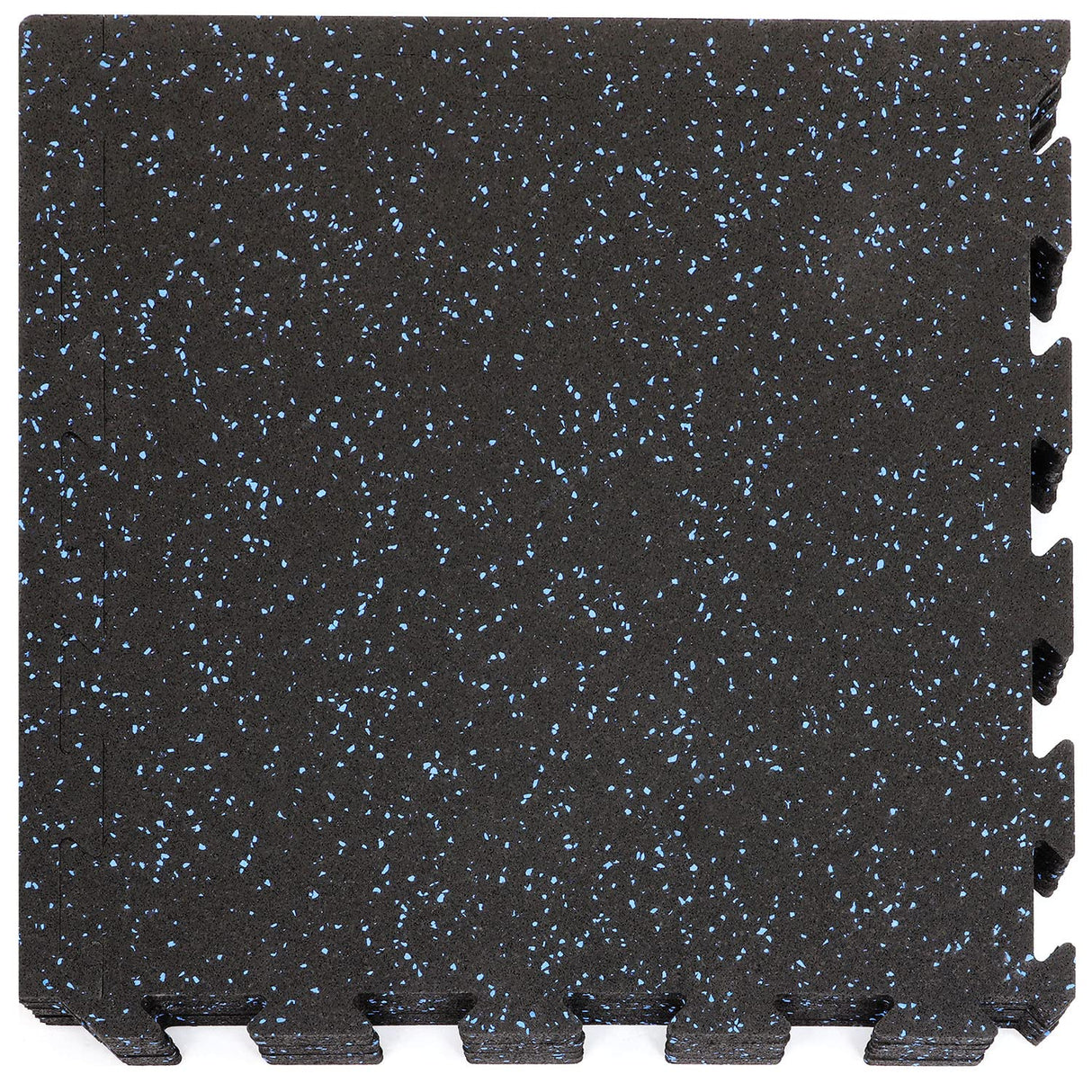 Xspec 8mm (5/16") Heavy Duty All Rubber Gym Mat Flooring Interlocking Rubber Tile, Made in USA, Grey/Black or Blue/Black, 24"X24"X0.3" (4-Pack, 16 sq. ft. Total)