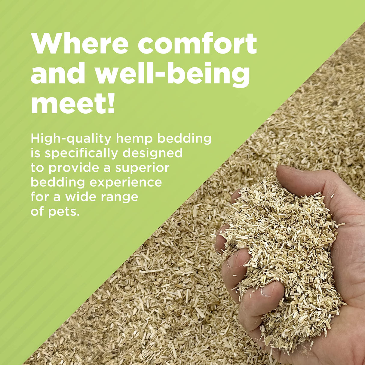 Hemp Chicken and Animal Bedding 8 Lbs of Natural Ground Hurds - SUPER ABSORBENT- DUST FREE- for your CHICKENS, Horse, Rabbit, Reptile, Hamster, Cage Coop or CAT LITTER - USA Grown - Carbon Negative