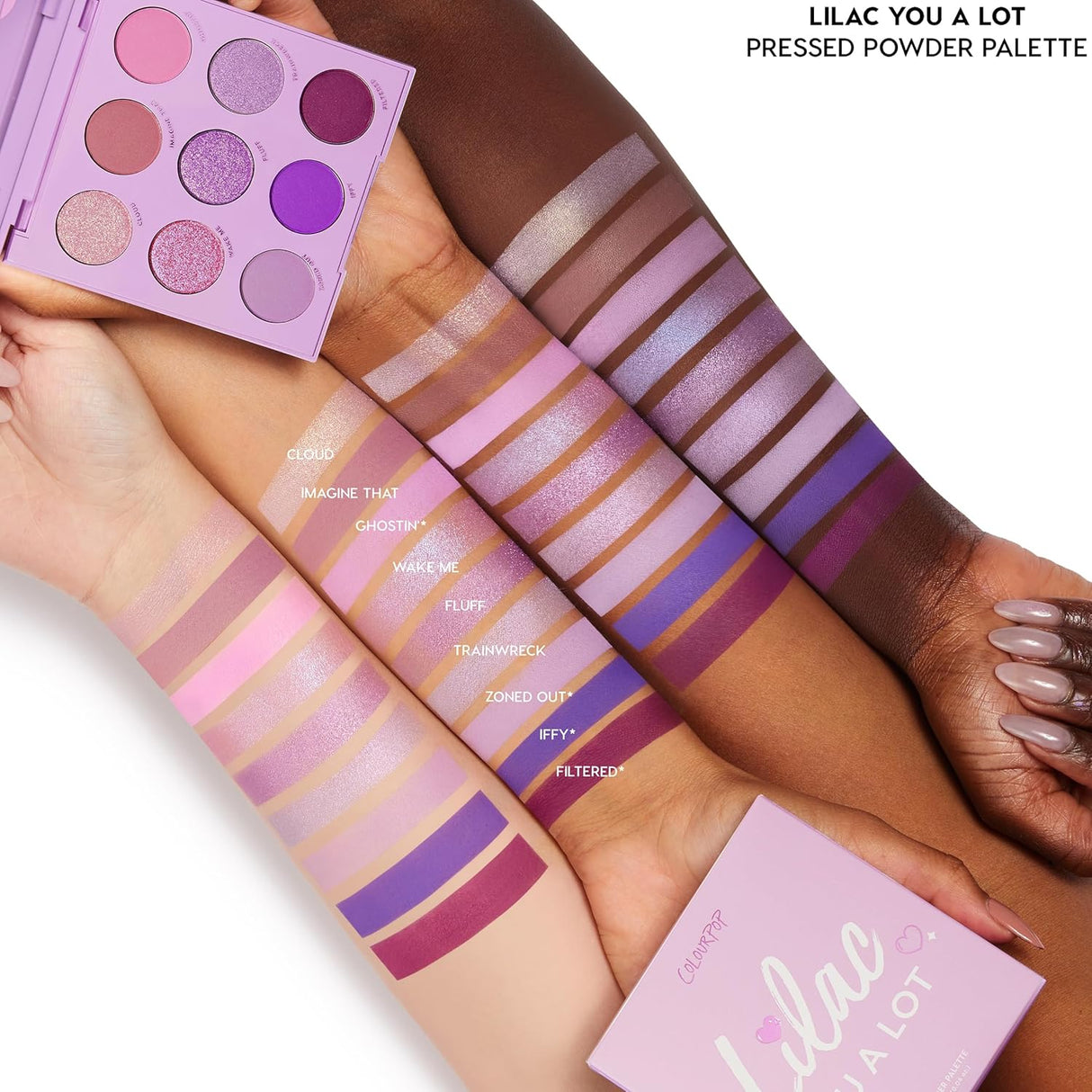 ColourPop Lilac You A Lot Shadow Palette - Purple Shadow Palette with Metallic and Matte Finishes - High-Pigment Makeup with a Long-Wearing Formula (0.3 oz)