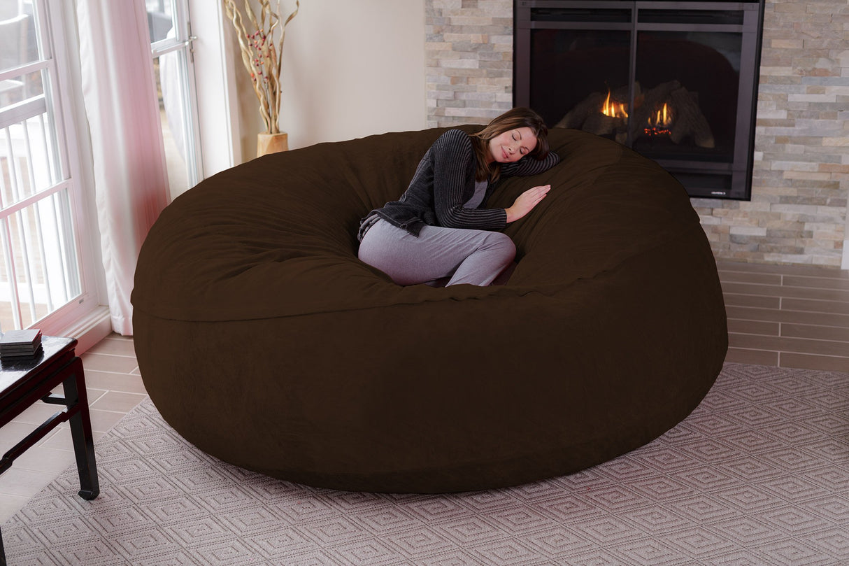 Chill Sack Bean Bag Chair: Giant 8' Memory Foam Furniture Bean Bag - Big Sofa with Soft Micro Fiber Cover - Charcoal
