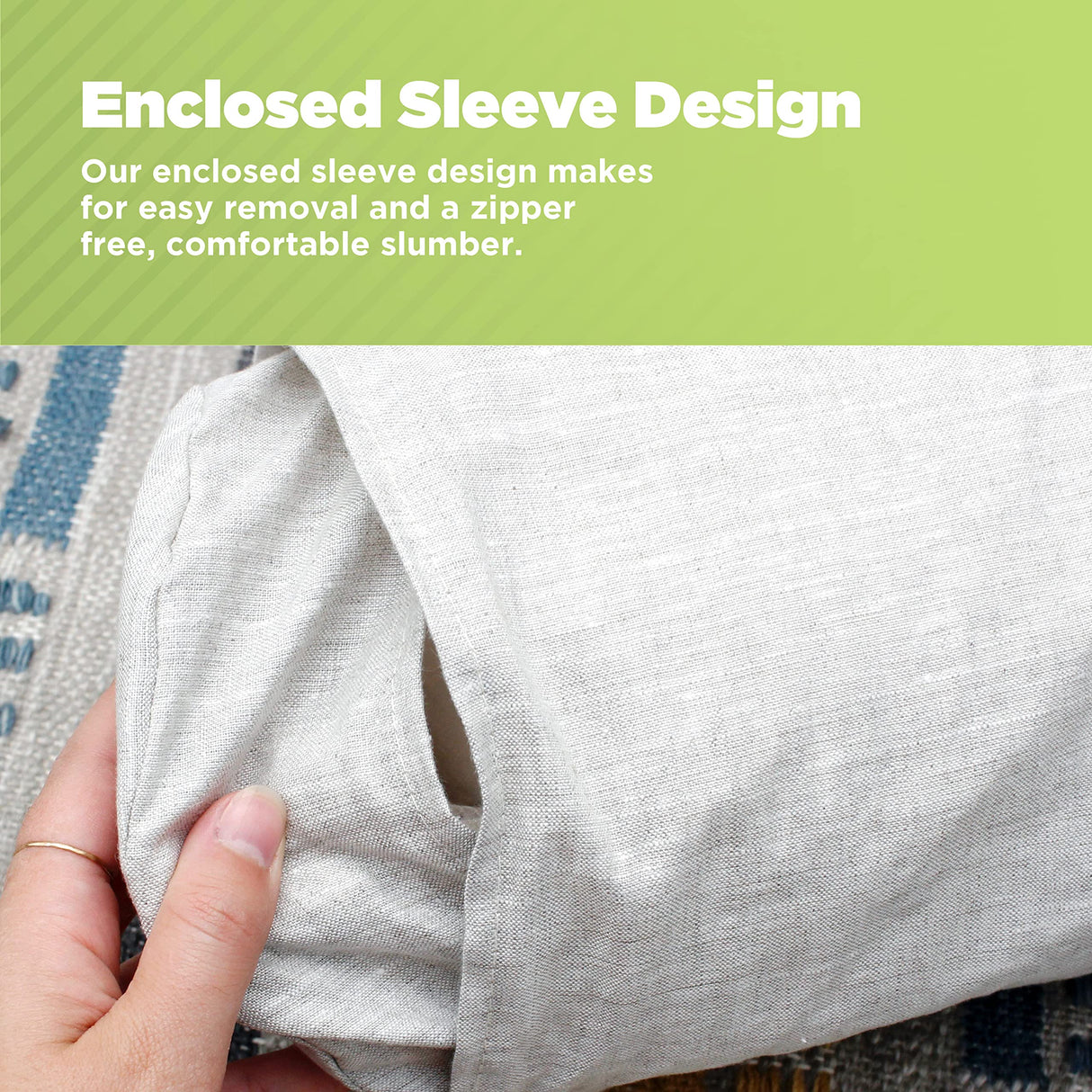 Bean Products Neck Roll Pillowcases | Cotton, 10 oz. Heavy Duty | Navy (6" x 16")