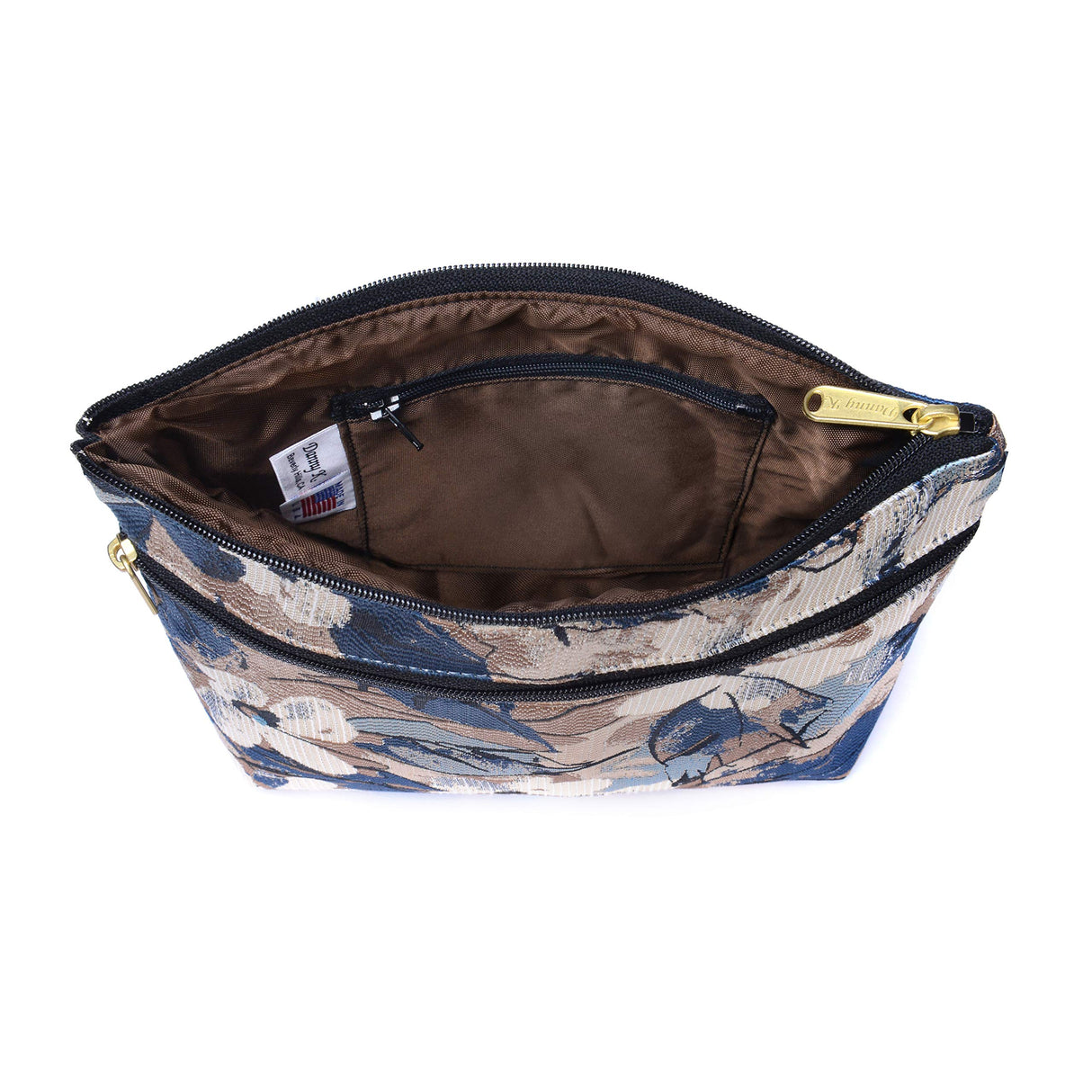 Danny K. Women's Tapestry Zipper Purse Crossbody Handbag, Adjustable Cord, Handmade in USA