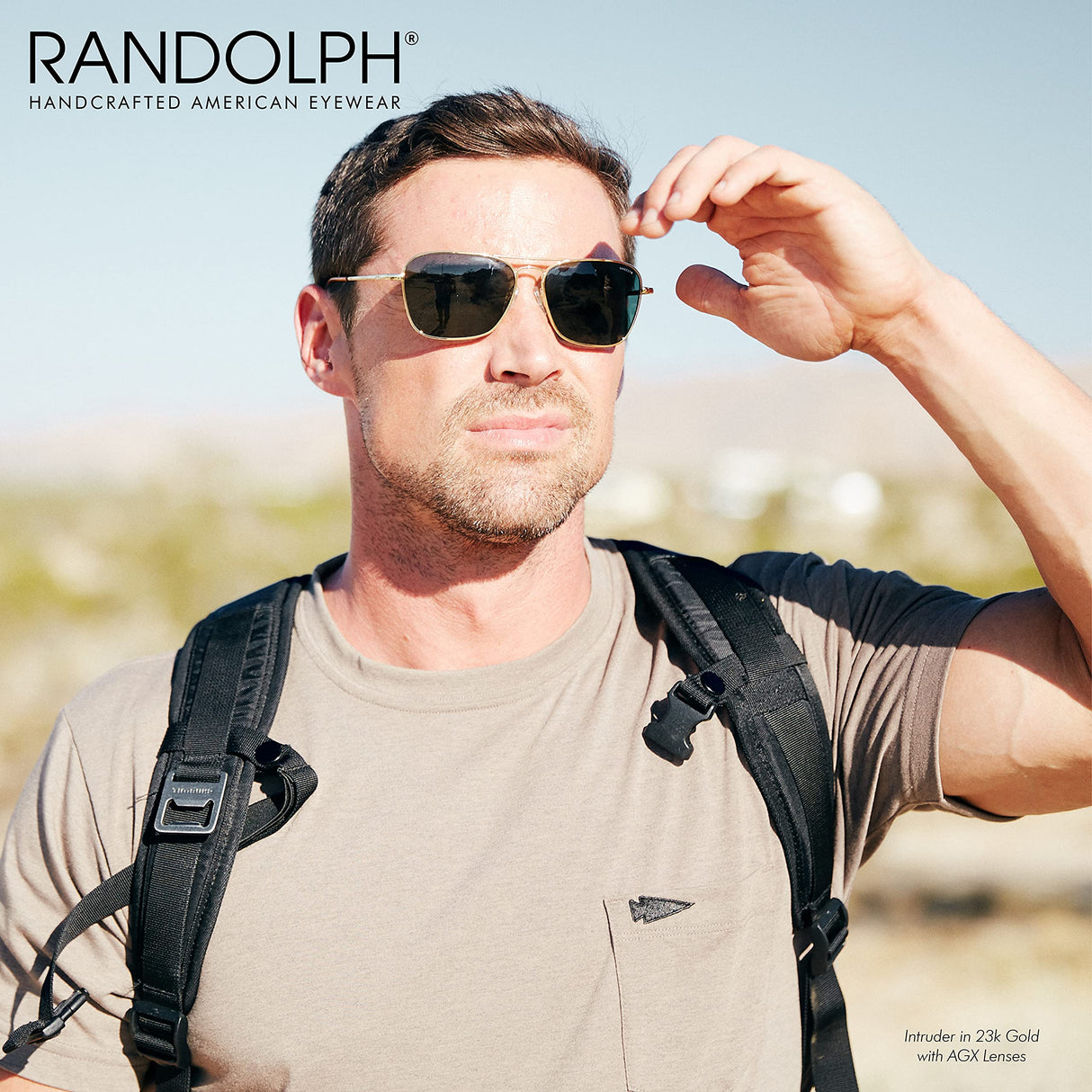 Randolph USA | Intruder Rectangular Classic Aviator Sunglasses for Men Non-Polarized 100% UV