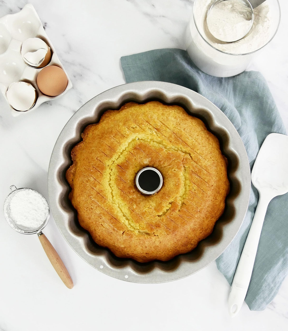 USA Pan Bakeware Nonstick Fluted Tube Cake Pan, Aluminized Steel 10-Inch