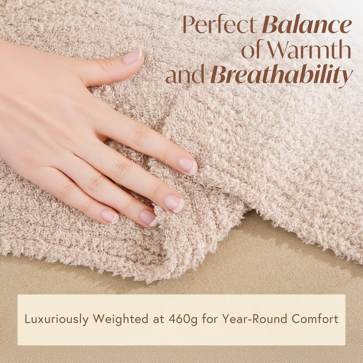 Unboxme Sweet Dreams Cloud Wrap - Ultra Soft & Cozy Stone-Colored Throw Blanket, 54" x 72" Warm Couch Blanket