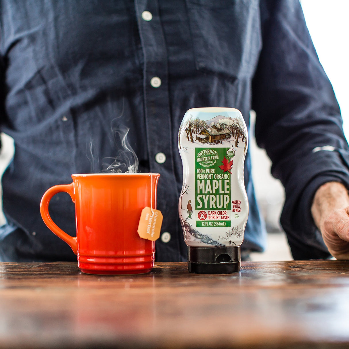 Butternut Mountain Farm Pure Vermont Maple Syrup, Organic, Grade A, Amber Rich, 12 oz, Easy Squeeze Bottle