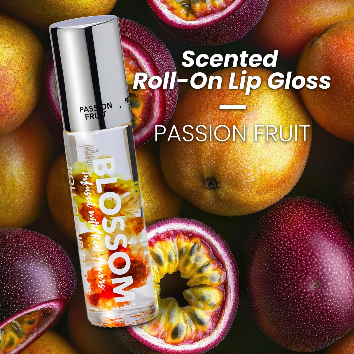 Blossom Scented Roll on Lip Gloss, Infused with Real Flowers, Made in USA, 0.20 fl. oz./5.9ml, Watermelon