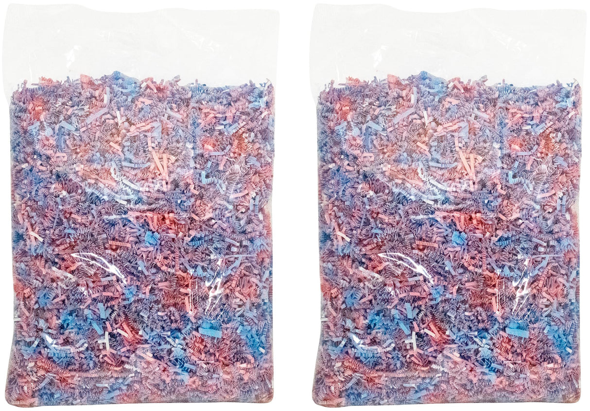 Stephanie Imports Made In USA 3-Ply Crinkle Cut Shredded Paper 2 lbs (Red & Green Christmas Mix)