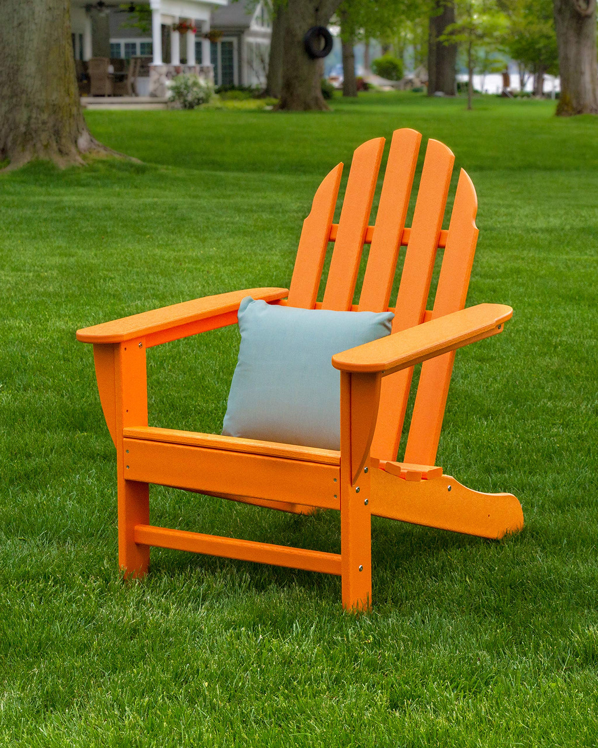 POLYWOOD AD4030PB Classic Outdoor Adirondack Chair, Pacific Blue