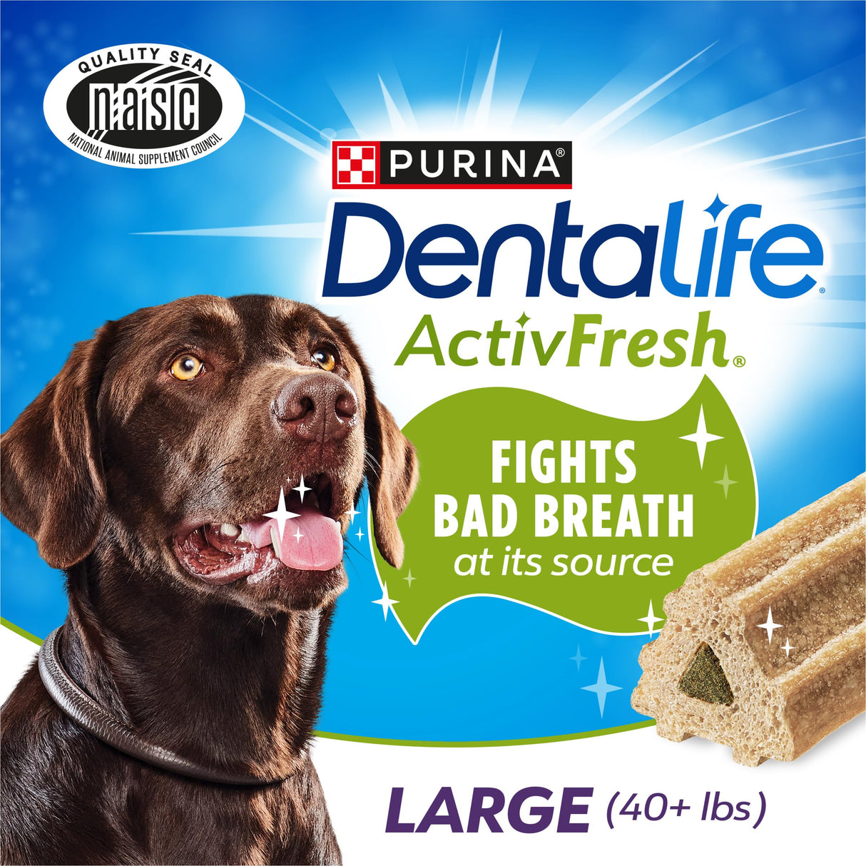 Purina DentaLife ActivFresh Chicken Flavor Large Breed Adult Dog Dental Chews - 21 ct. Pouch