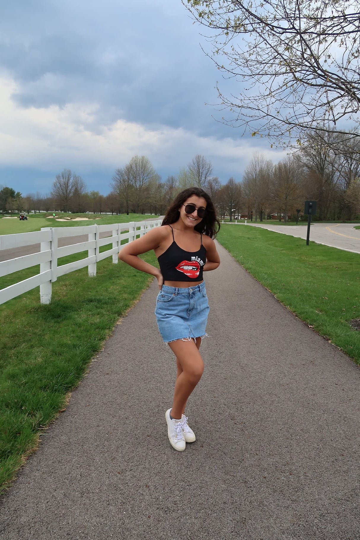 Lojobands Women's Tailgate Outfit College Spaghetti Tank Top Crop Top Made in USA One Size Fits Most