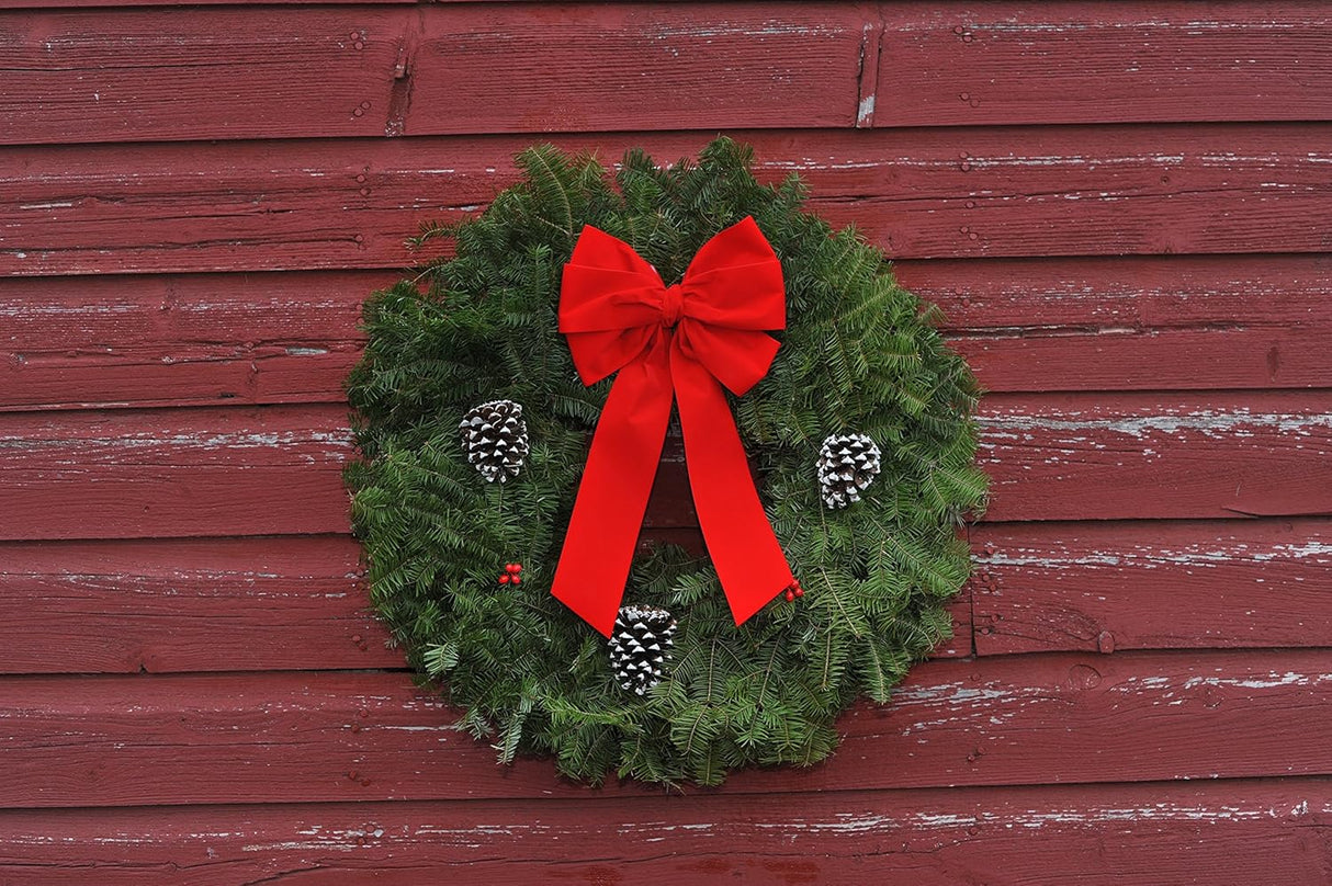 24 Inch Traditional Fresh Balsam Fir Christmas Wreath