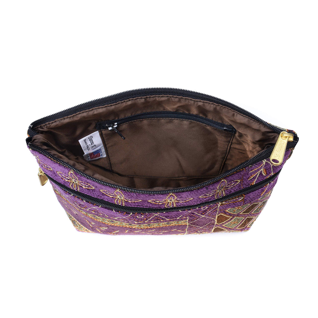 Danny K. Women's Tapestry Zipper Purse Crossbody Handbag, Adjustable Cord, Handmade in USA