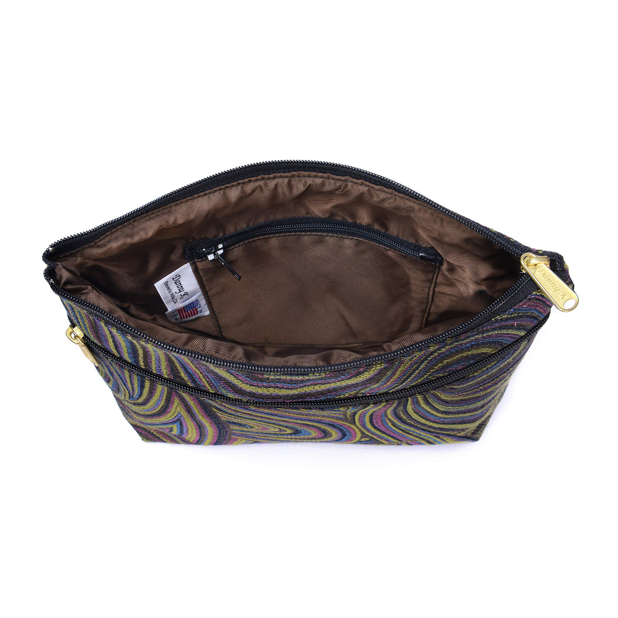 Danny K. Women's Tapestry Zipper Purse Crossbody Handbag, Adjustable Cord, Handmade in USA