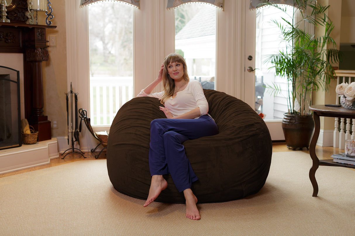 Chill Sack Bean Bag Chair: Giant 6' Memory Foam Furniture Bean Bag - Big Sofa with Soft Micro Fiber Cover, Charcoal