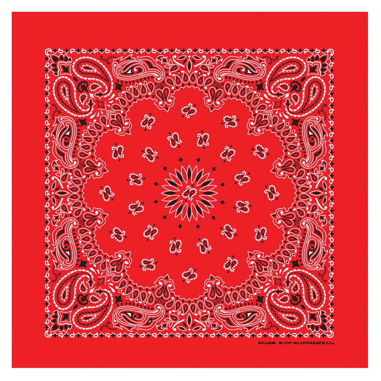 B53 100% Cotton Paisley Bandanas Made in the USA - Stylish Headband, Handkerchief, Scarf - 21 inch x 21 inch