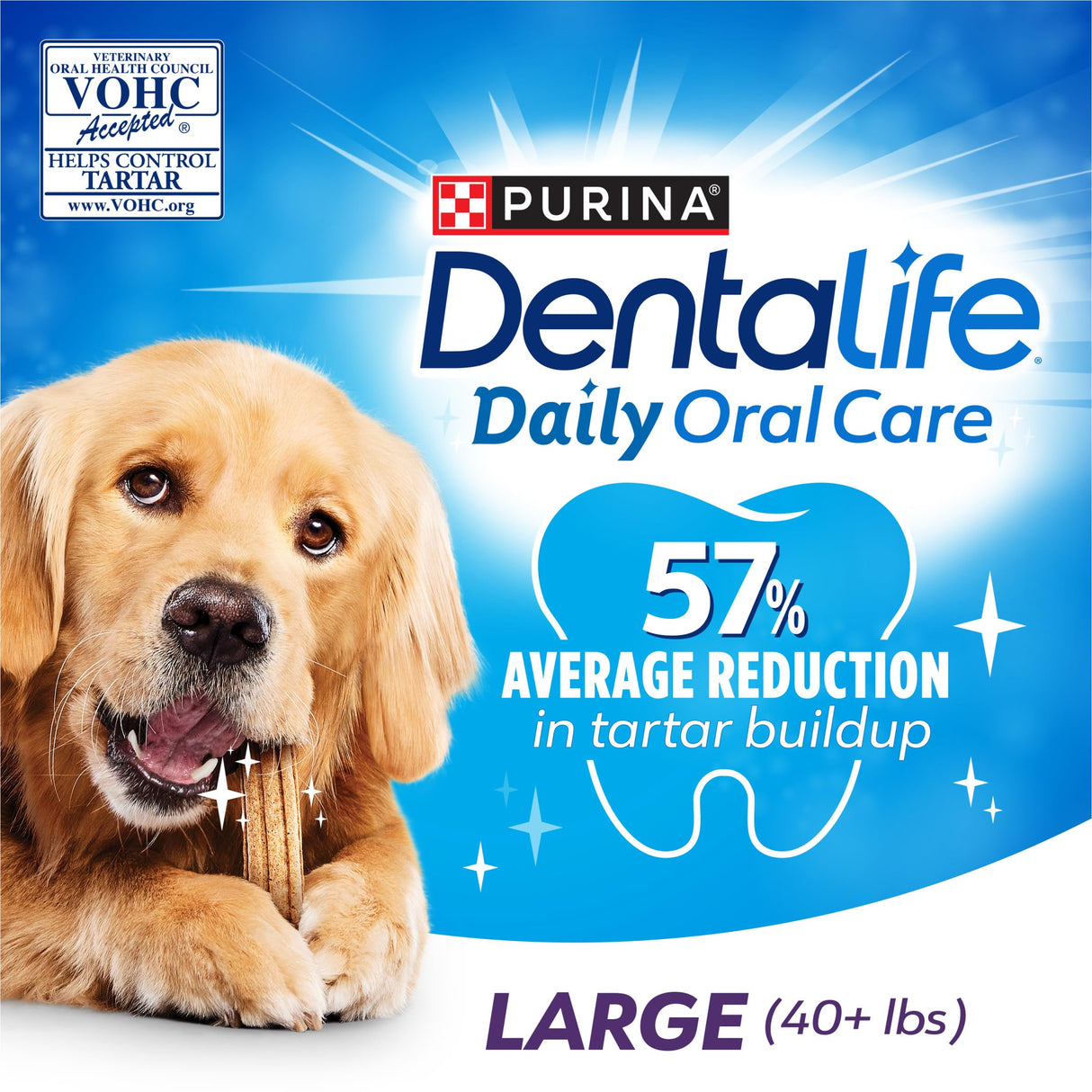 Purina DentaLife Made in USA Facilities Large Dog Dental Chews, Daily - 30 ct. Pouch