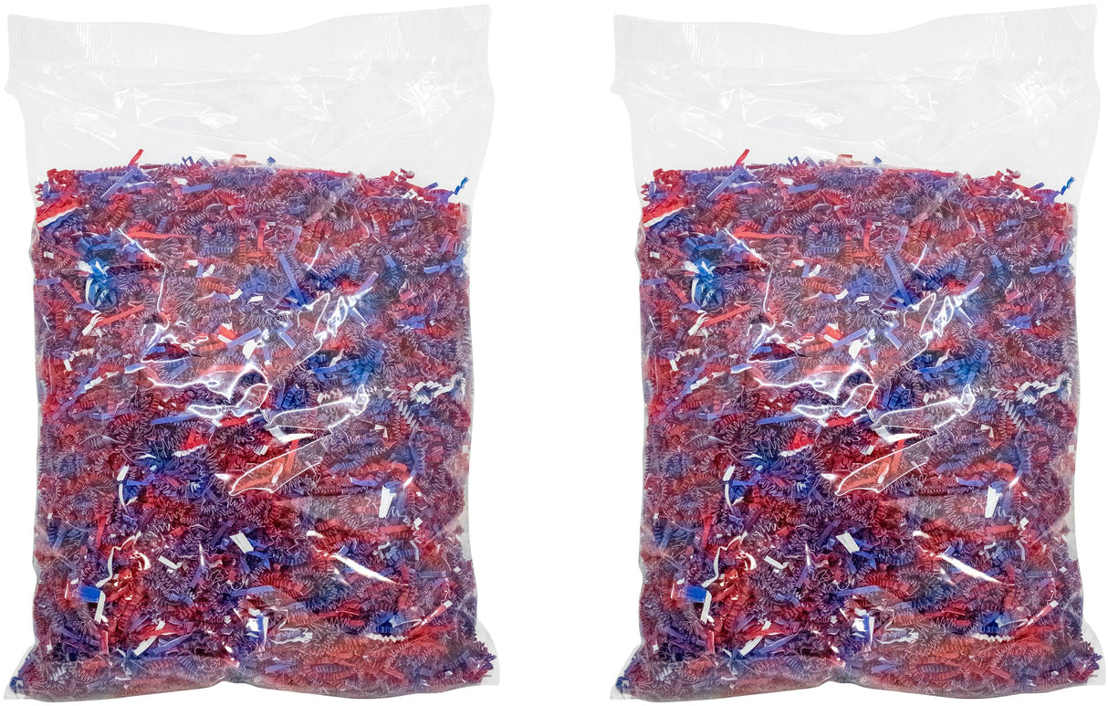 Stephanie Imports Made In USA 3-Ply Crinkle Cut Shredded Paper 2 lbs (Red & Green Christmas Mix)