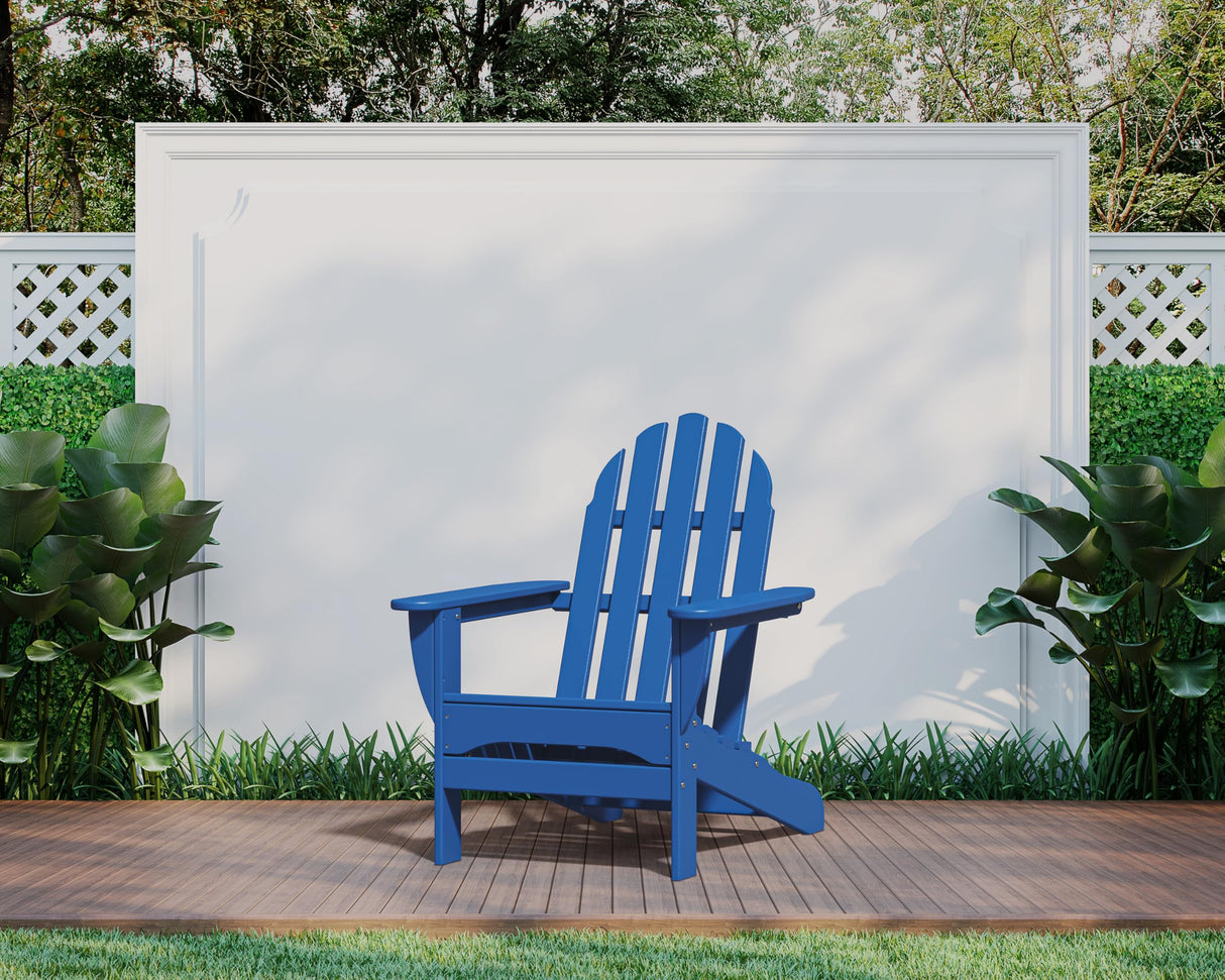 POLYWOOD AD4030PB Classic Outdoor Adirondack Chair, Pacific Blue