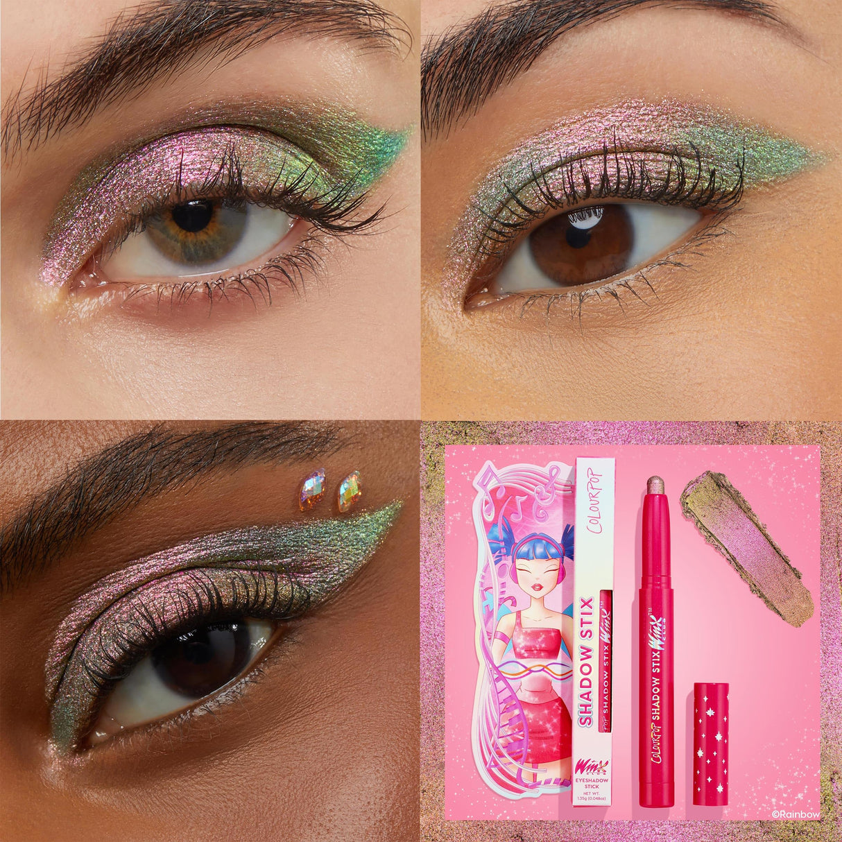 ColourPop Winx Club Shadow Stix - Cream Eyeshadow Stick with Long-Lasting Color - Multi-Use Cream Makeup with a Built-In Sharpener & Precise Tip for Easy Application - Fury of The Dragon (0.05 oz)