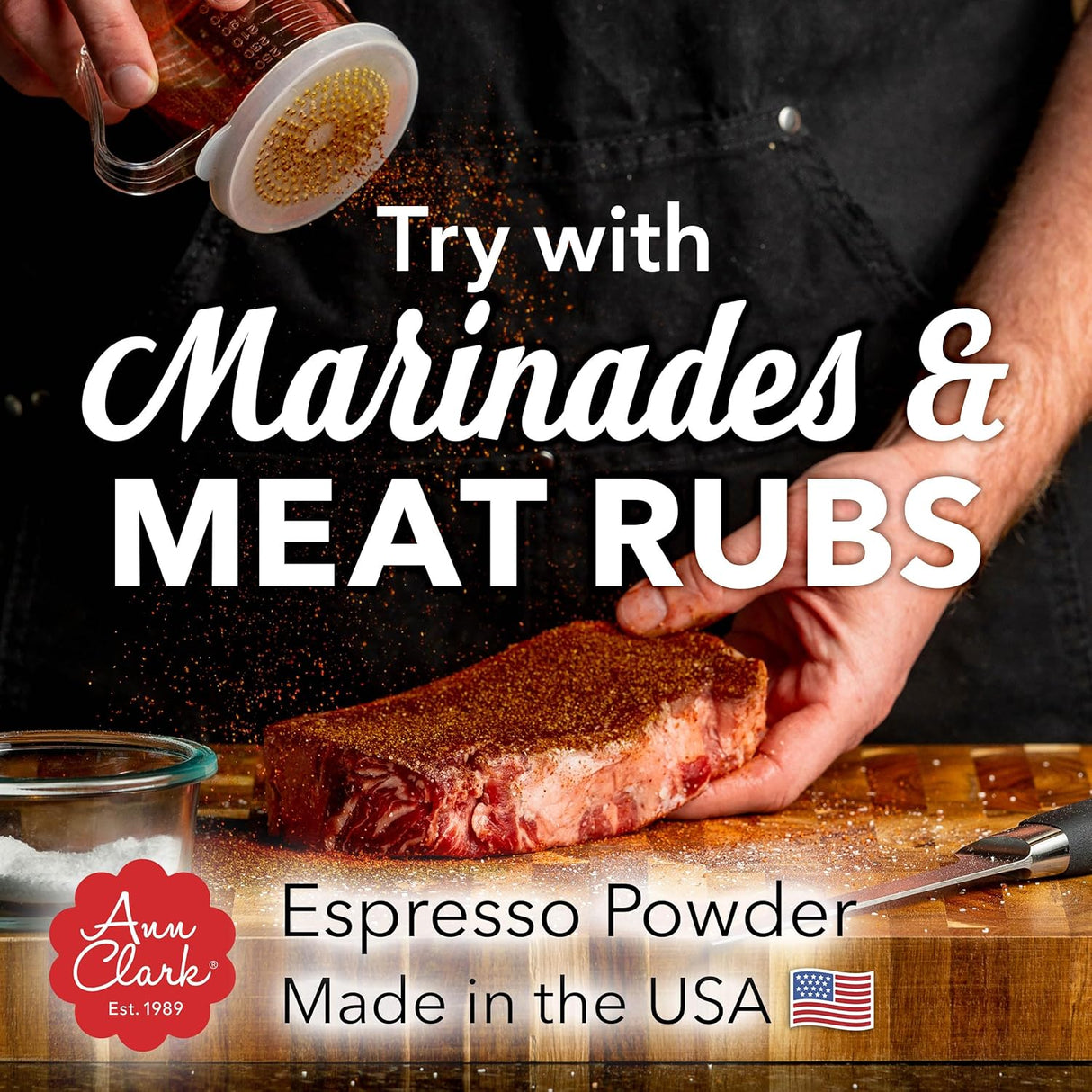 Ann Clark Premium Espresso Powder - Chocolate Intensifier for Baking & Spice Rubs, 2.5 oz