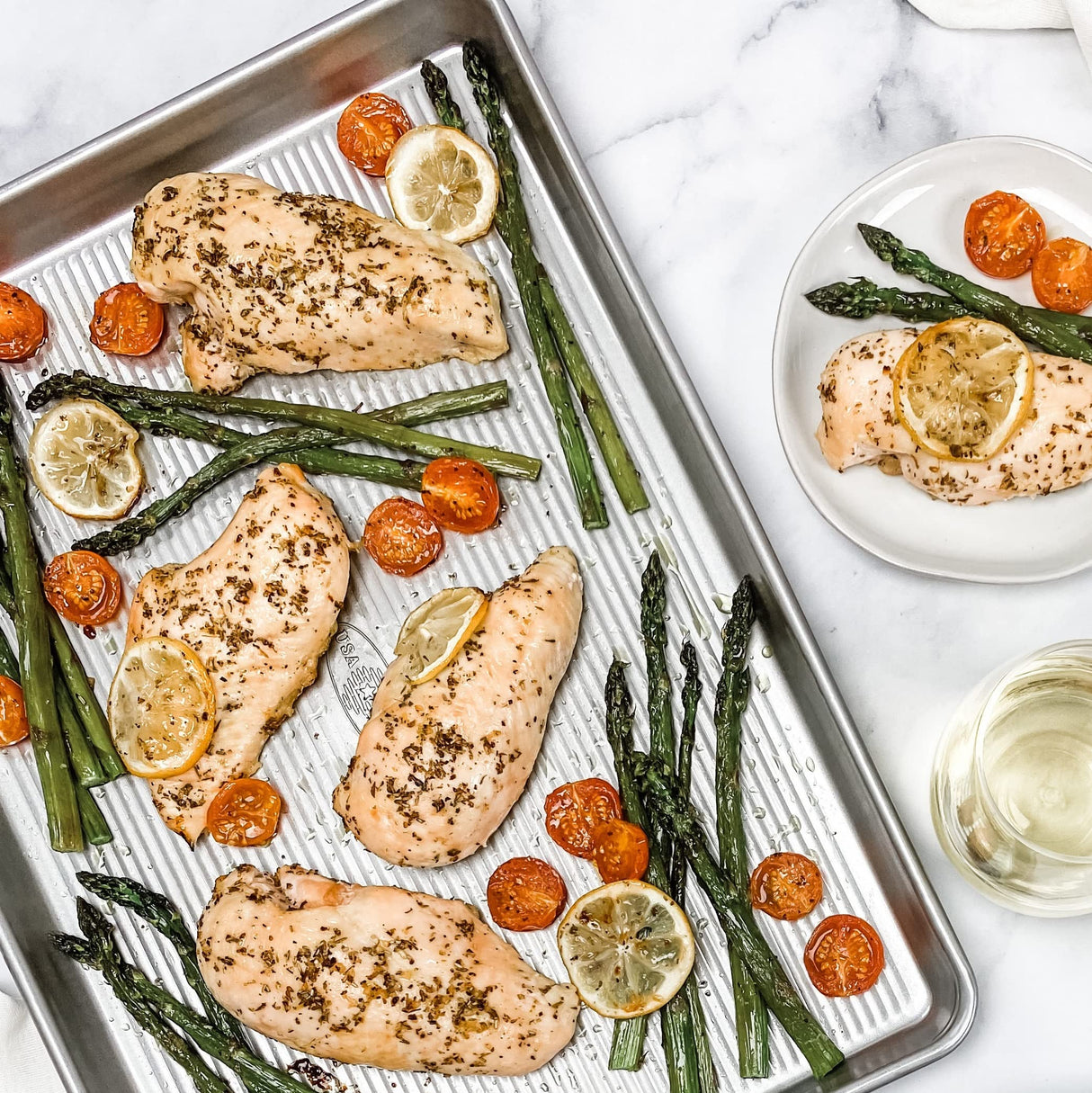 USA Pan Bakeware Mini Sheet Baking Pan Warp Resistant with Nonstick Quick Release Coating, Aluminzed Steel, Set of 2