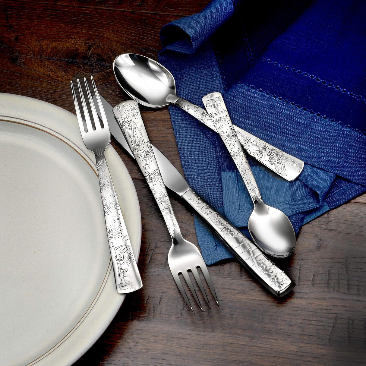 Liberty Tabletop Liberty 45pc Flatware Set Service For 8 Serving Set Included MADE IN USA