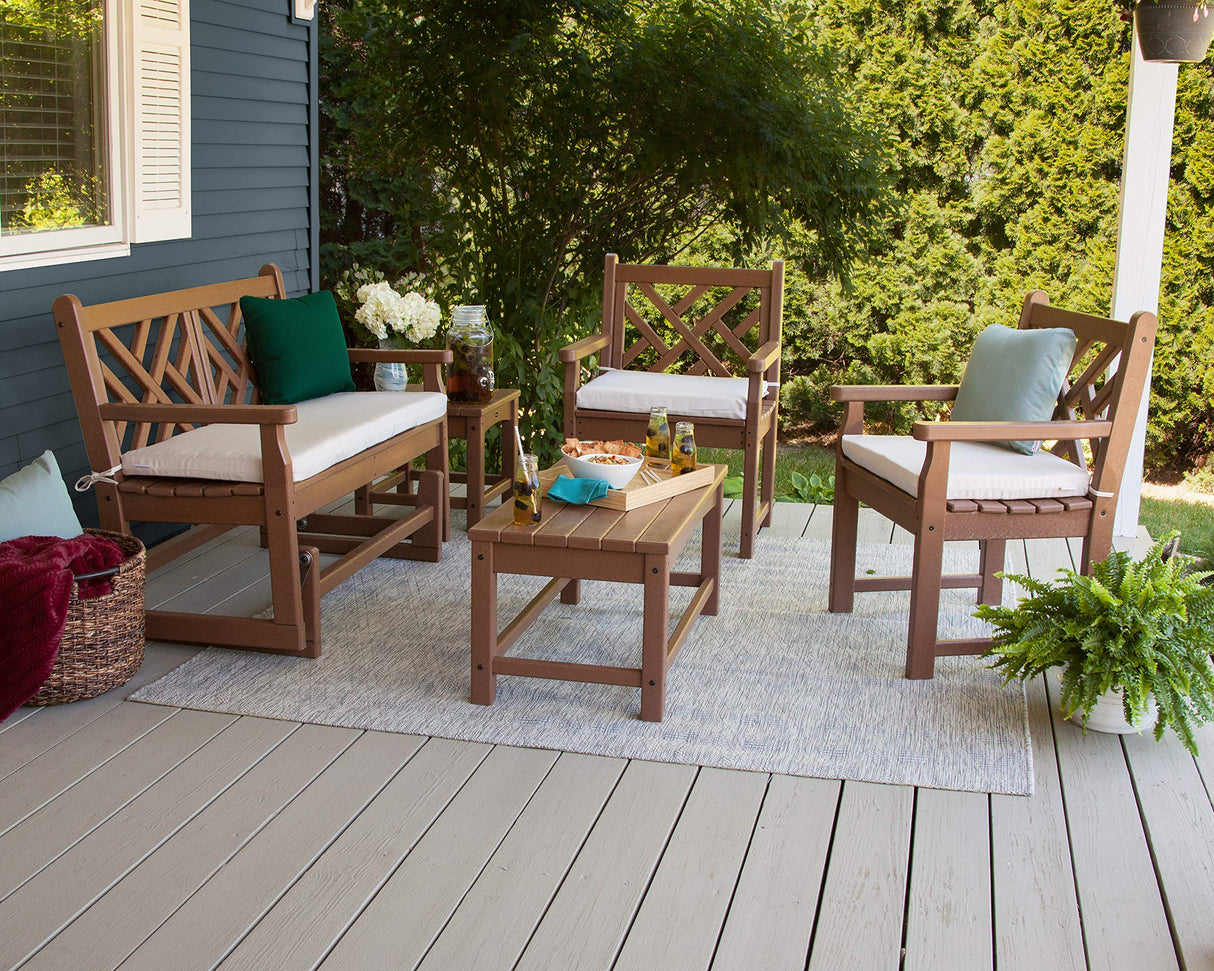 POLYWOOD CDG48BL Chippendale Glider, Black