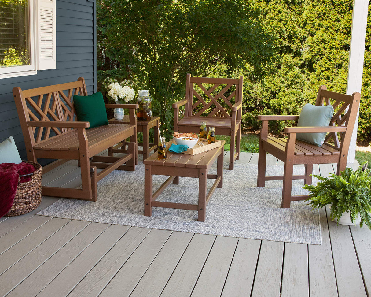 POLYWOOD CDG48BL Chippendale Glider, Black