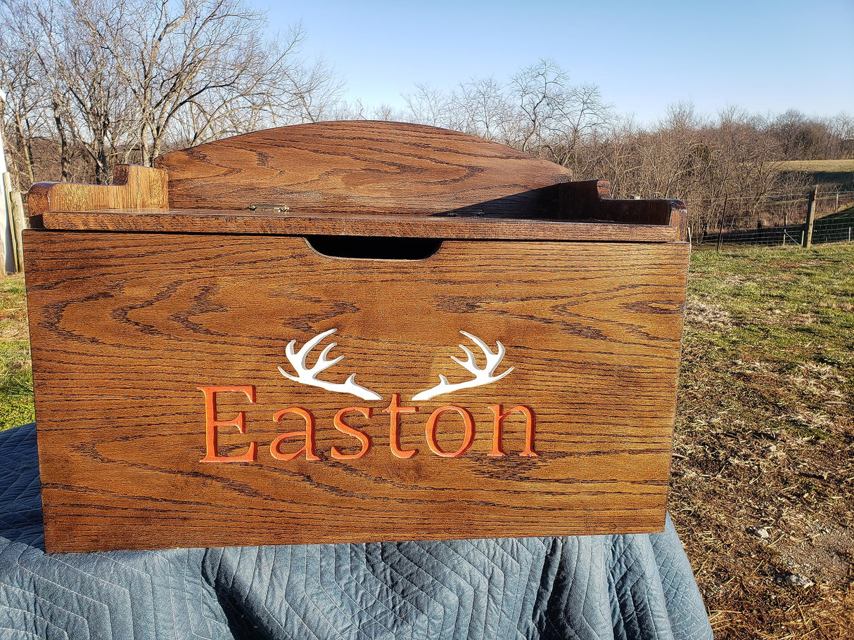 Personalized/Hand Carved/Toy Chest/Toy Box/Chest/Baby Gift/Memory Keeper/Gift/Christmas Present/Made in USA (36, red oak)