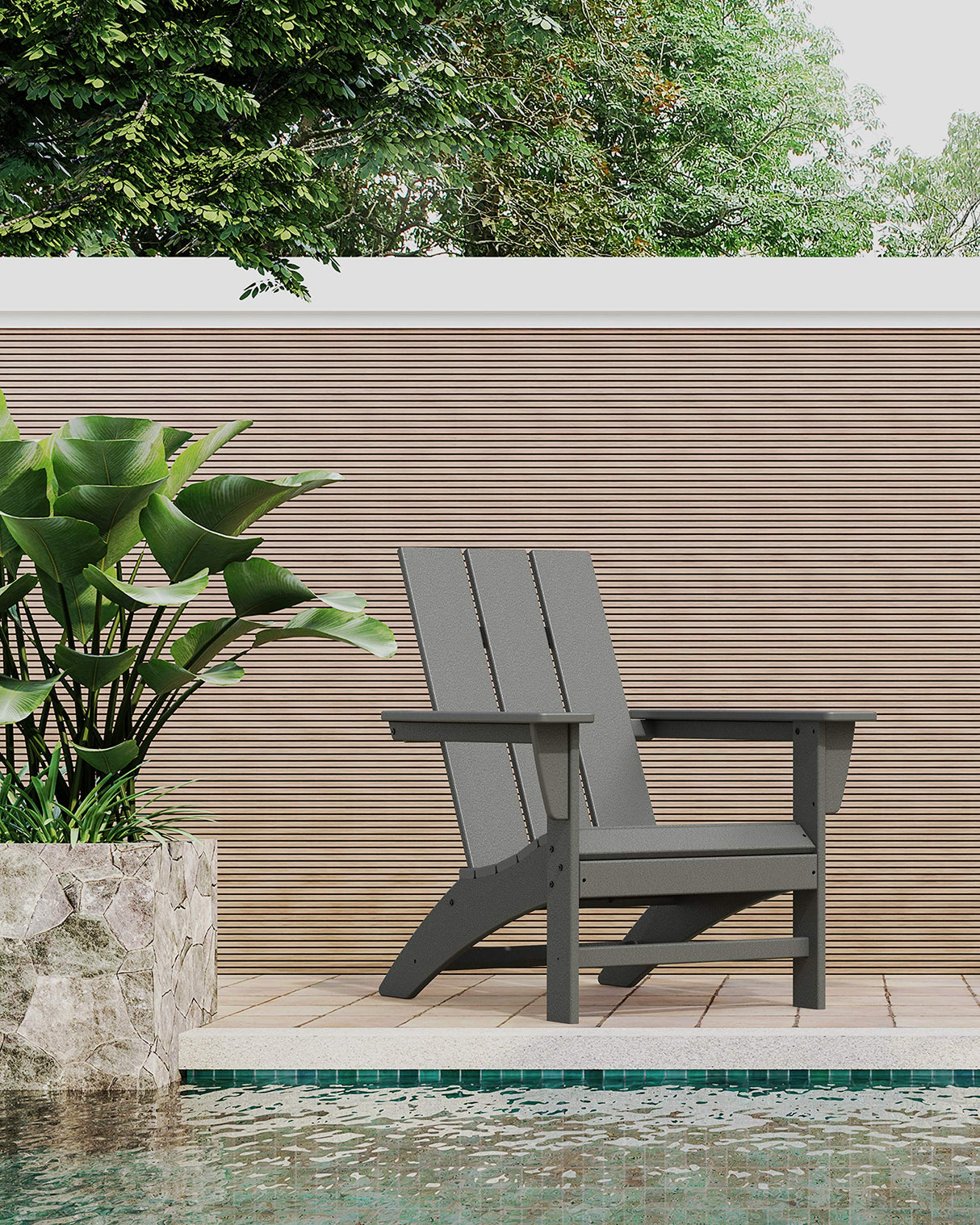 Modern Adirondack Chair (Slate Grey)