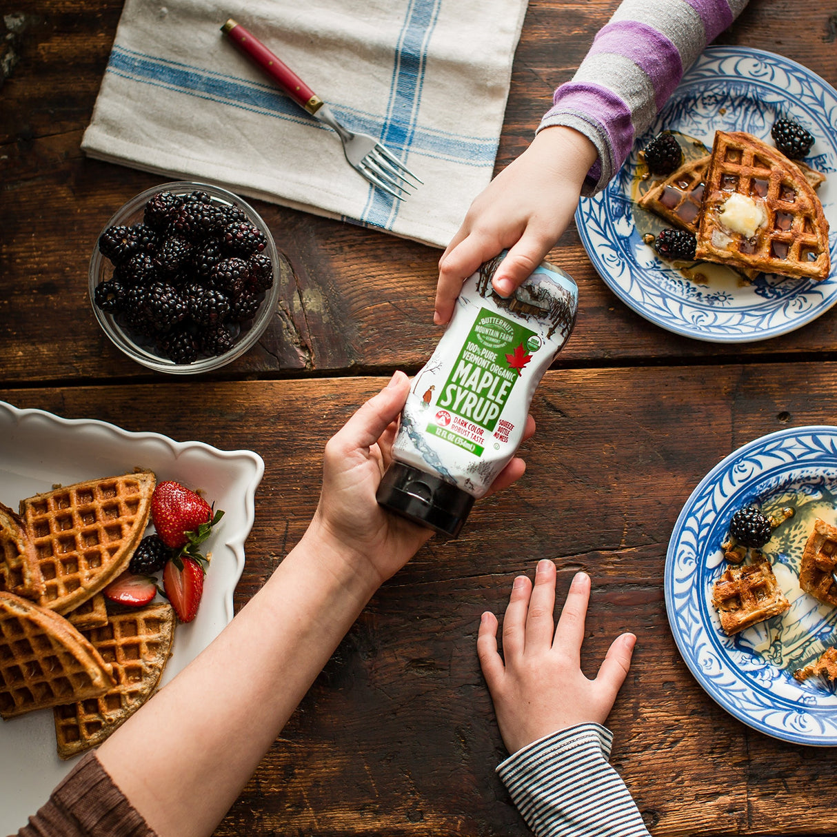 Butternut Mountain Farm Pure Vermont Maple Syrup, Organic, Grade A, Amber Rich, 12 oz, Easy Squeeze Bottle