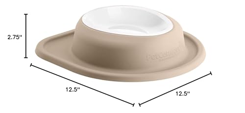 WeatherTech Single Low Pet Feeding System w/Plastic Dog/Cat Bowls - 8 oz (1 Cup) Dark Grey (PSL0801DG)