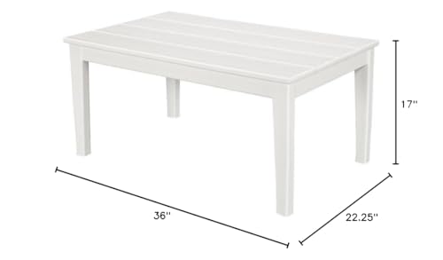 POLYWOOD® Newport 22" x 36" Coffee Table, White