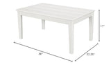 POLYWOOD® Newport 22" x 36" Coffee Table, White