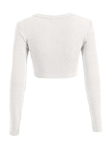 Sweet Hearts Long Sleeve Crop Tops for Women- Ribbed Cute Cropped Top Square Neck Casual Basic Shirt Made in USA