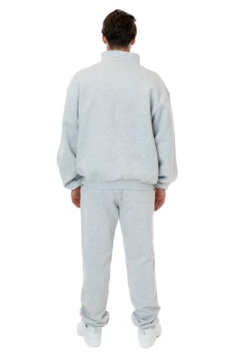 Los Angeles Apparel Heavy Fleece X Pocketed Half Zip Sweater (Piece Dye)