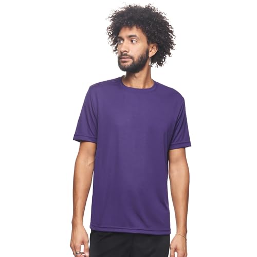 Expert Brand USA-Made Men's Oxymesh Crewneck Short Sleeve Active T-Shirt for Sports Hiking Running Gym