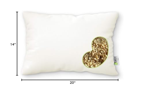 Millet Japanese Bed Pillow - Organic Cotton, Vegan, Premium Quality - Made in USA -14" x 20" - Neck Bed Body Floor Cushion Insert Couch Throw Bolster - Organic Eco Friendly Fabric and Fill