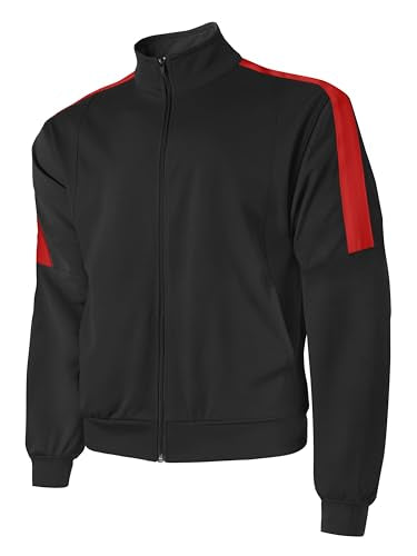 Hat and Beyond Mens Made in USA Premium Track Jacket & Pants Striped Sweatsuit Athletic Casual Essentials Gym